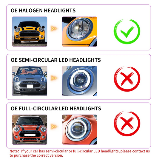 Archaic LED Headlight Assembly For Mini Cooper F56 F55 F57 2014-2024 Clubman F54