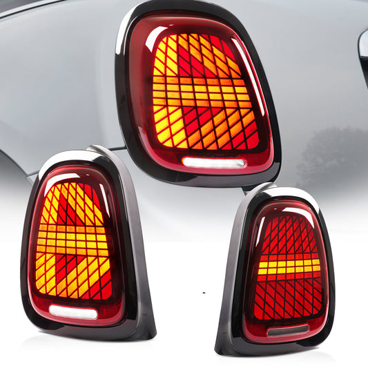 Archaic LED Tail Lights Assembly For Mini Cooper F55 F56 F57 2014–2020 3 Models Startup Animation