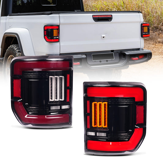 "Bold Rear Signature" Smoked LED Tail Lights for Jeep Gladiator JT 2020–2026