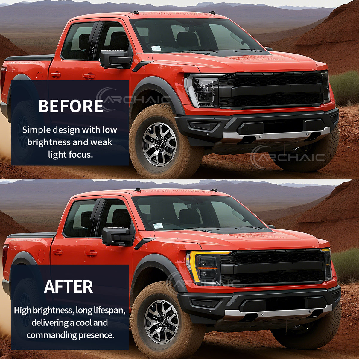 Archaic LED Projector Headlights for Ford F-150 2021–2023 | Dual Lens