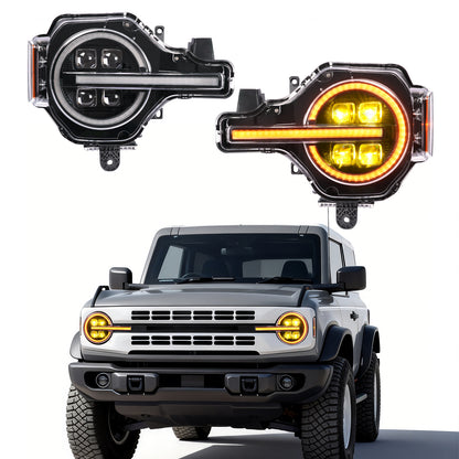 Archaic 4-Lens LED Projector Headlights for Ford Bronco 2021–2026
