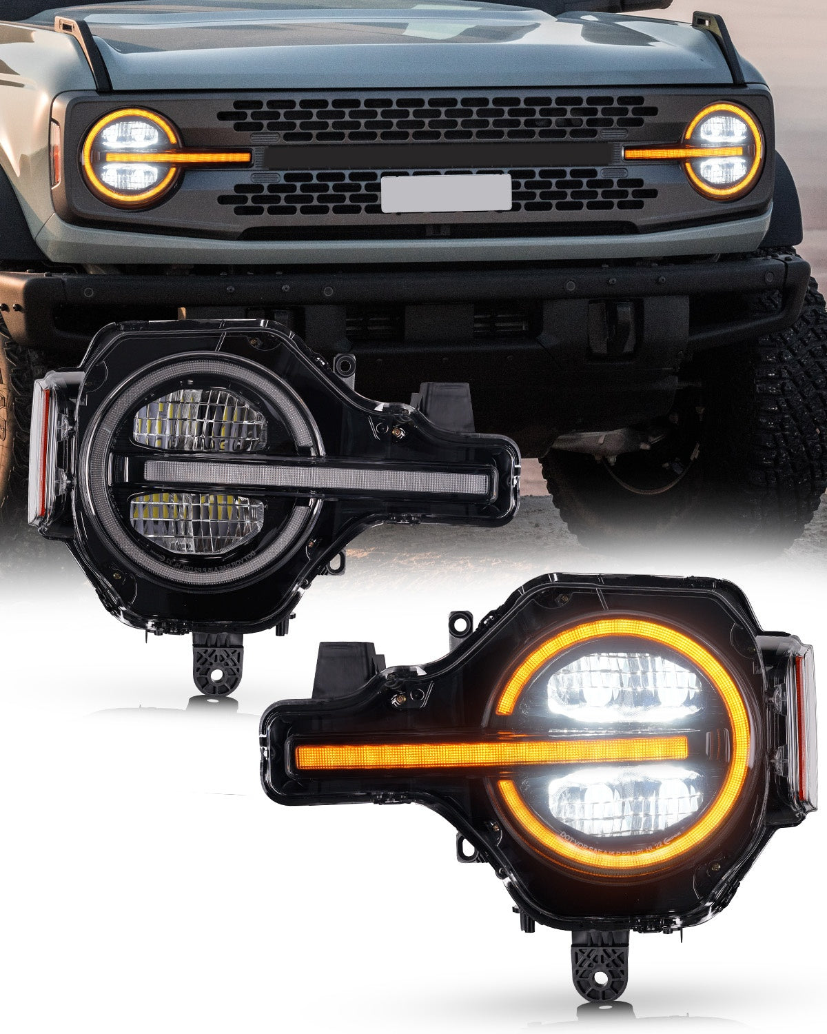 Startanimation für ältere LED-Scheinwerfer für Ford Bronco 2021-2025