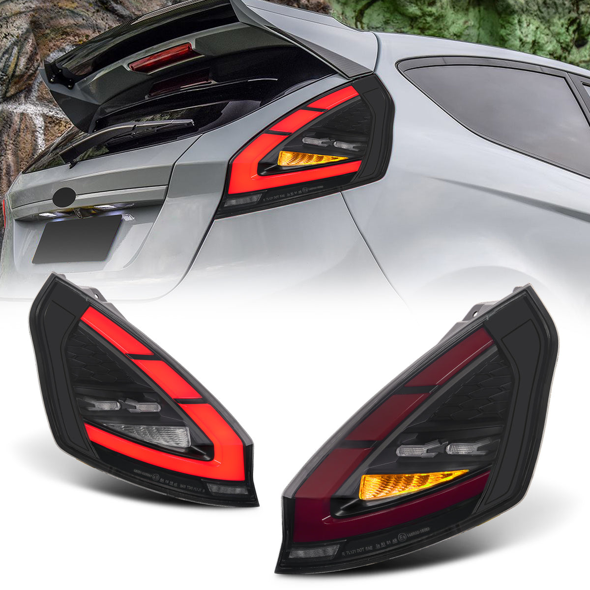 Archaic LED Taillight Assembly For Ford Fiesta Hatchback 2009-2012