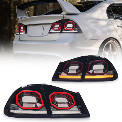 Archaic Diamond LED Tail Lights for Honda Civic FD2 2007–2010