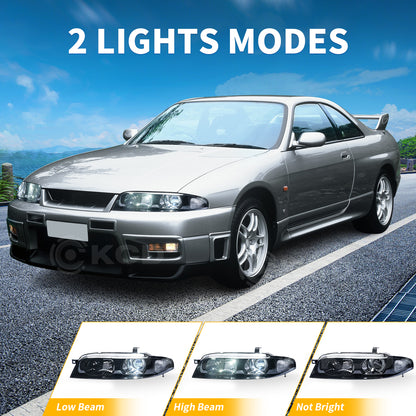 Archaic LED Headlights For Nissan Skyline R33 GTR 1995-1998,w/ Blub