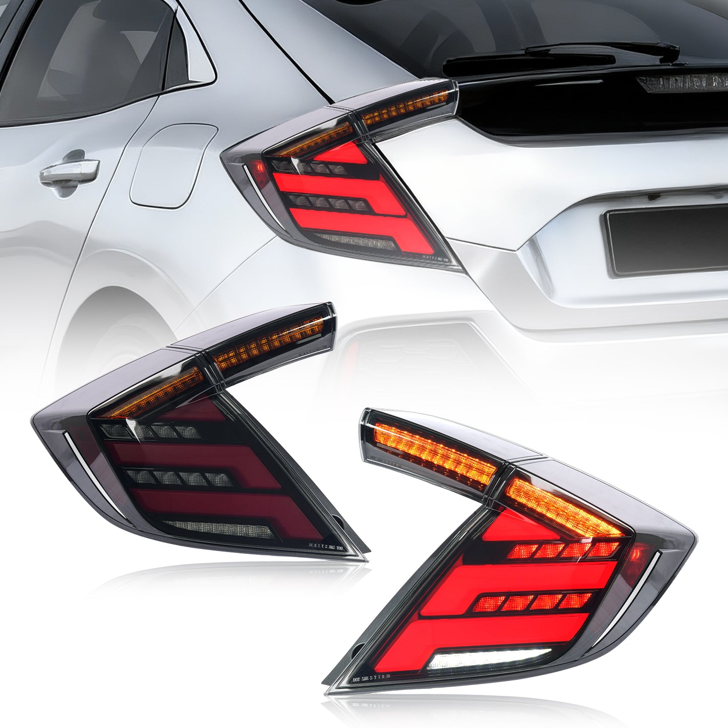 Archaic LED Tail Lights Assembly For 10th Gen Honda Civic LX EX Type R 2016-2021