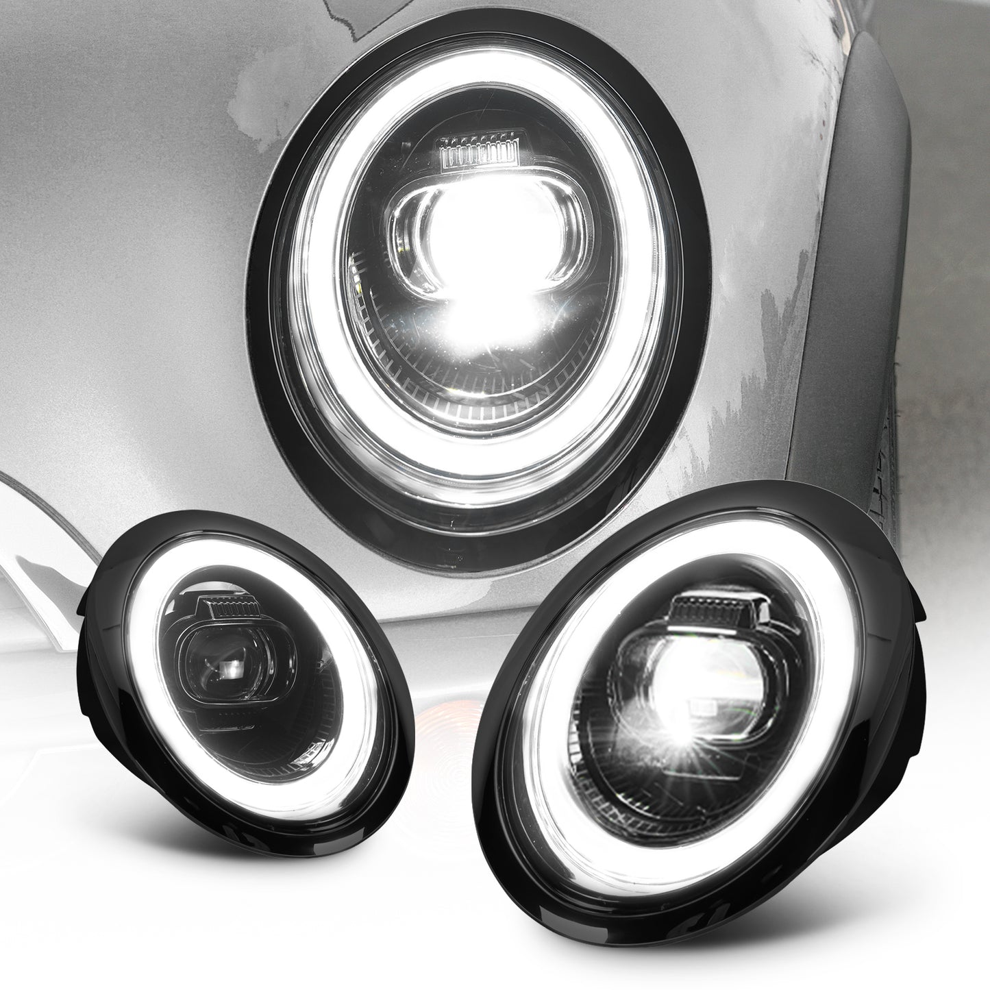 Archaic LED Headlights Assembly For Mini Cooper R50 2002-2008