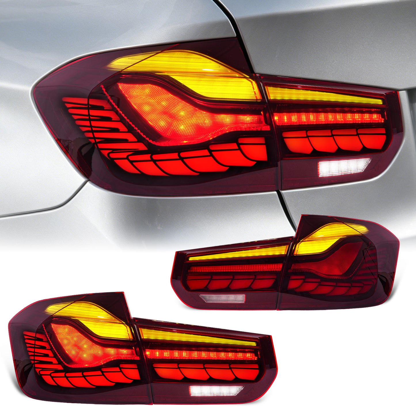 Archaic LED GTS Tail lights for BMW 3 Series F30 F80 M3 2013-2018,with Sequential Turn Signal and Startup Animation