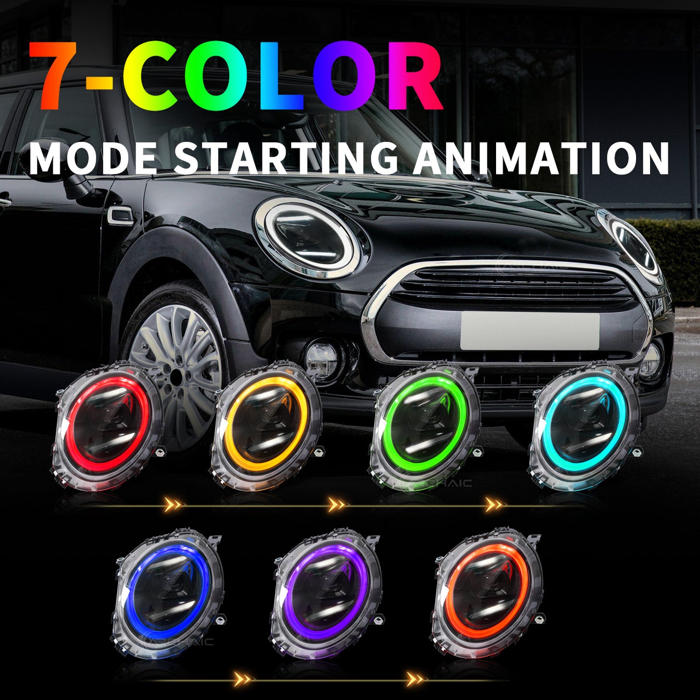 Archaic LED Headlight Assembly For Mini Cooper F56 F55 F57 2014-2024 Clubman F54
