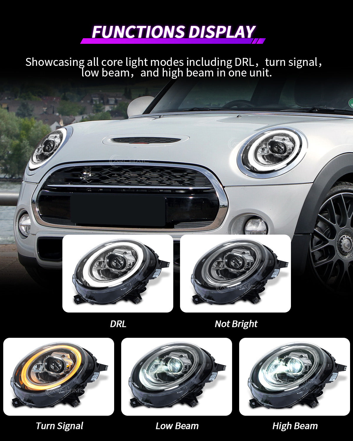 Archaic LED Headlights for MINI Cooper F55 F56 F57 & Clubman F54 2014–2024