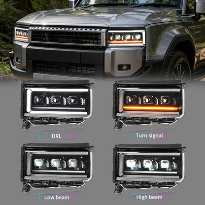 Archaic Flat-Beam RGB Full LED Headlights for Toyota Land Cruiser LC250 2025-up