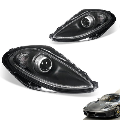 Bi-Xenon Headlights for Ferrari F430 2005-2010 | Real Carbon Fiber OEM+ Upgrade,with E-mark