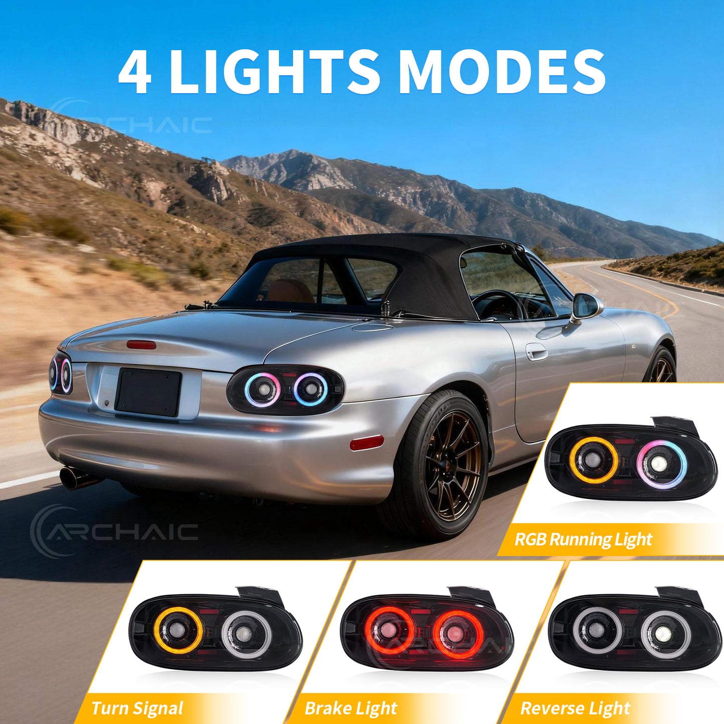LED RGB Tail Lights Assembly For Mazda MX-5 NB/Mazda Mx-5 Miata 1998-2005