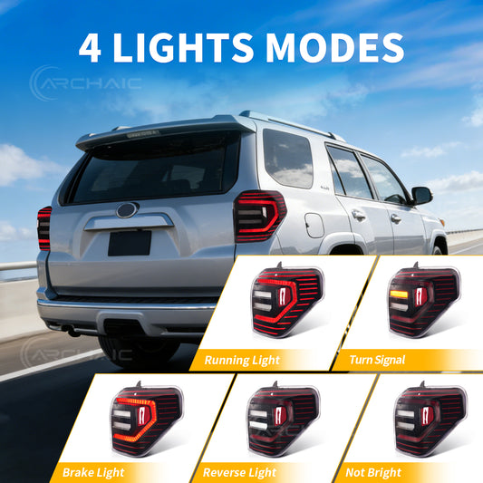 LED Tail Lights for Toyota 4Runner 2010-2024 | Smoke Lens Sequential Turn Signal | Plug & Play