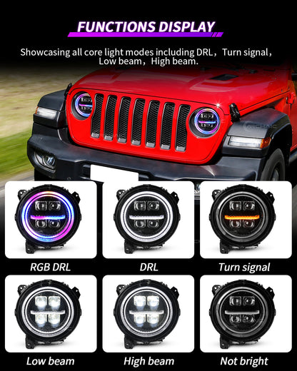 Archaic Quad-Projector LED Headlights for Jeep Wrangler JL & Gladiator JT