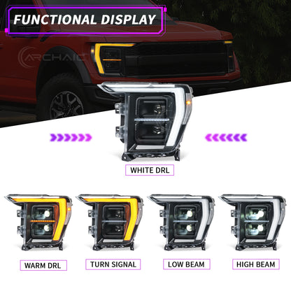 Archaic LED Projector Headlights for Ford F-150 2021–2023 | Dual Lens