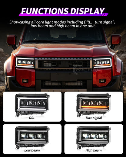 Archaic LED Headlights for Toyota Land Cruiser LC250 2024-2026
