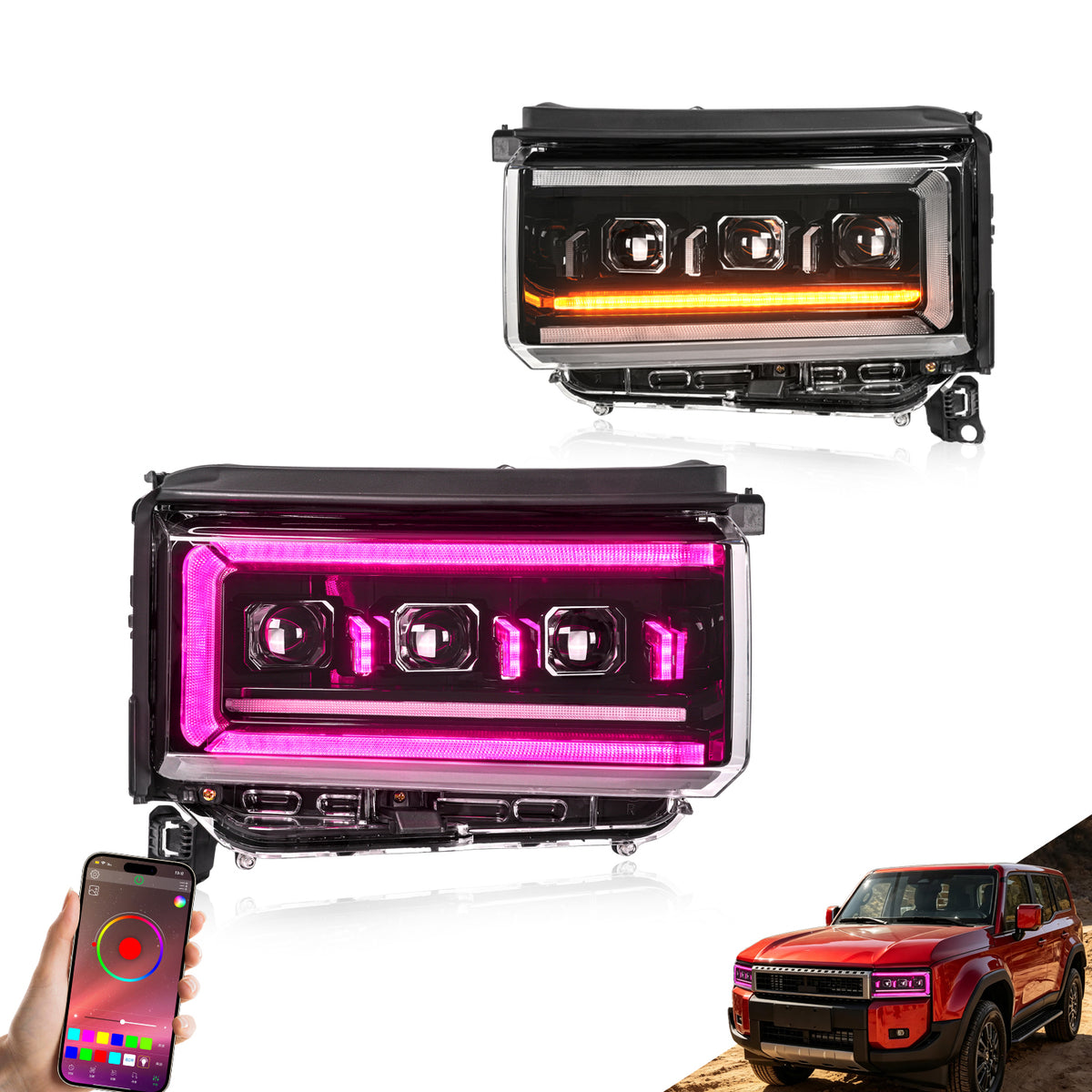 Archaic RGB LED Headlights for Toyota Land Cruiser LC250 2024-2026