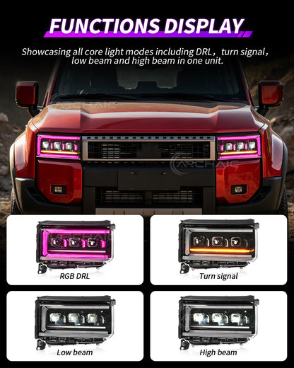 Archaic RGB LED Headlights for Toyota Land Cruiser LC250 2024-2026