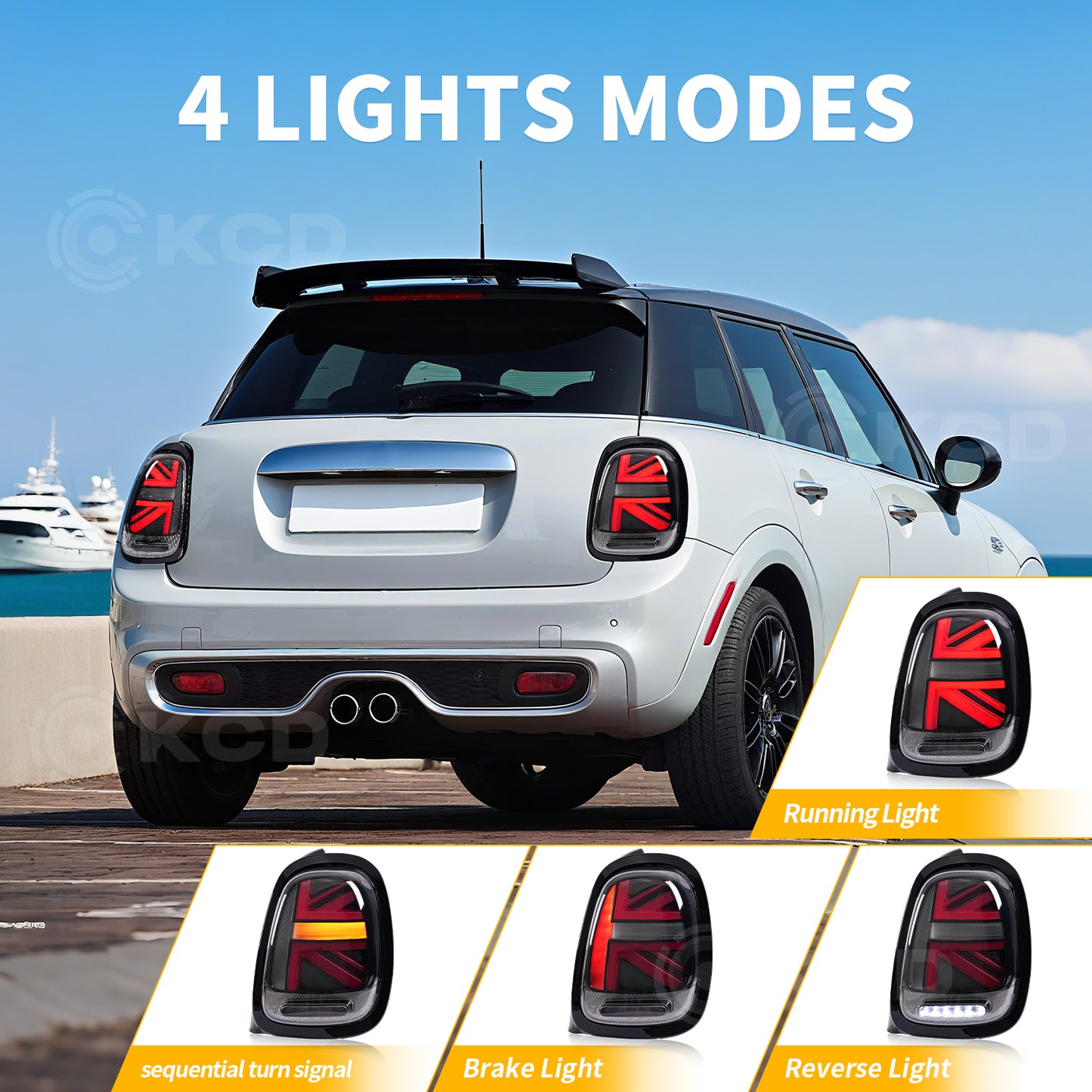 Archaic LED Taillight Assembly For Mini Cooper F55 F56 F57 2014-2024 Sequential Turn Signal