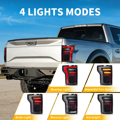 Full LED Tail Lights for 2015-2020 Ford F150 & 2017-2020 Ford Raptor | Fits Factory Halogen & OE LED w/ BLIS
