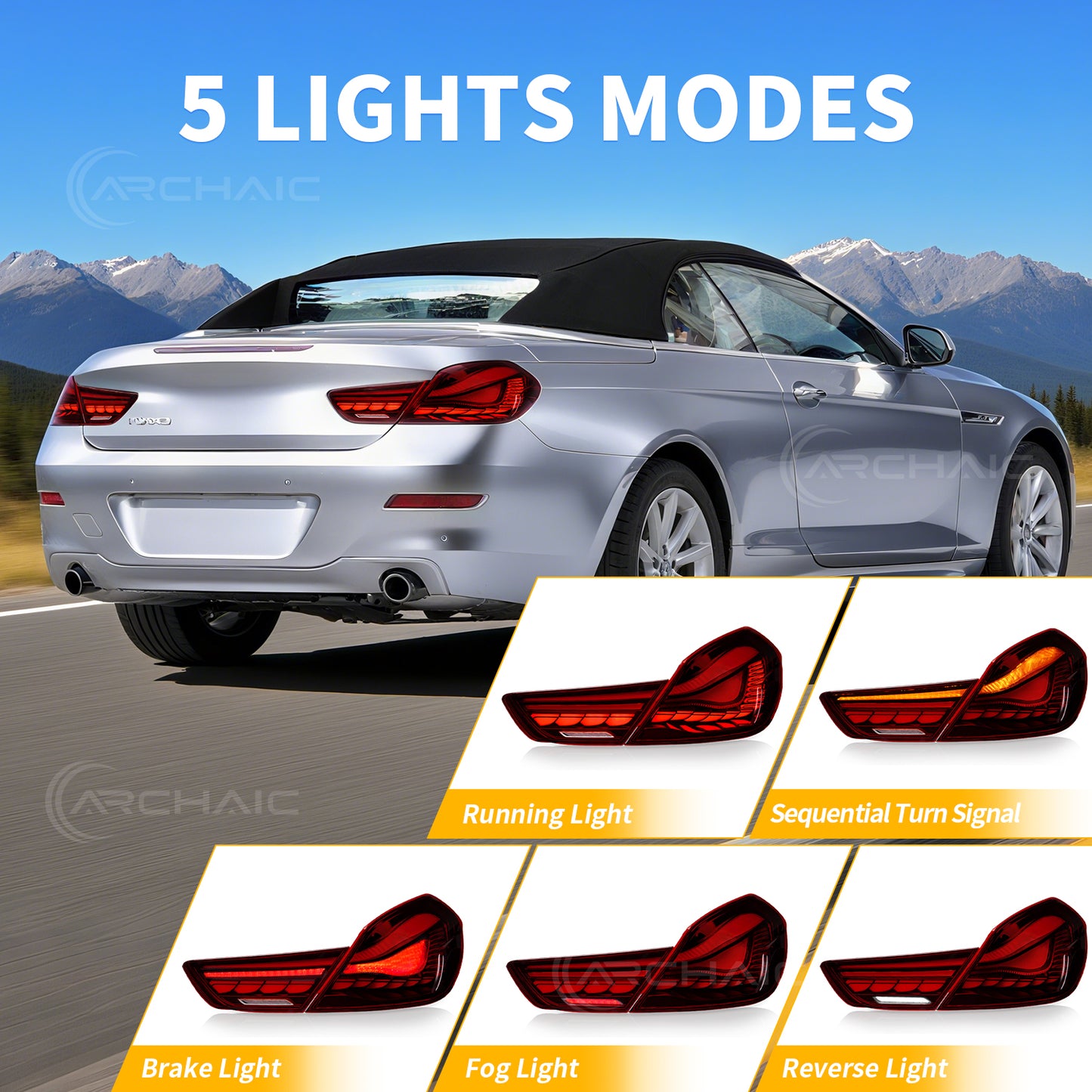 Archaic LED Tail lights for BMW 6 Series F06 F12 F13 M6 640i 650i Alpina B6 2012-2019