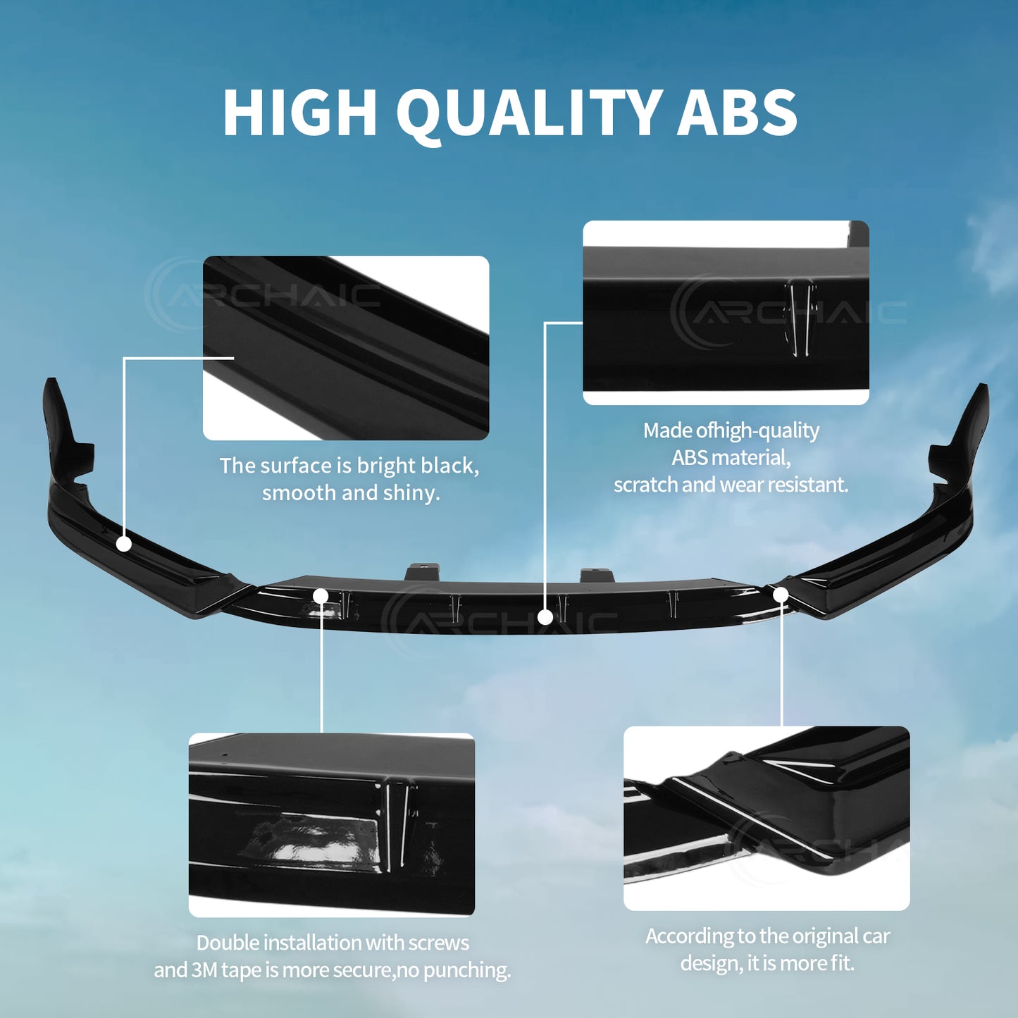 Archaic Front Bumper Lower Lip For 10 Gen Honda Accord SK-260 2018