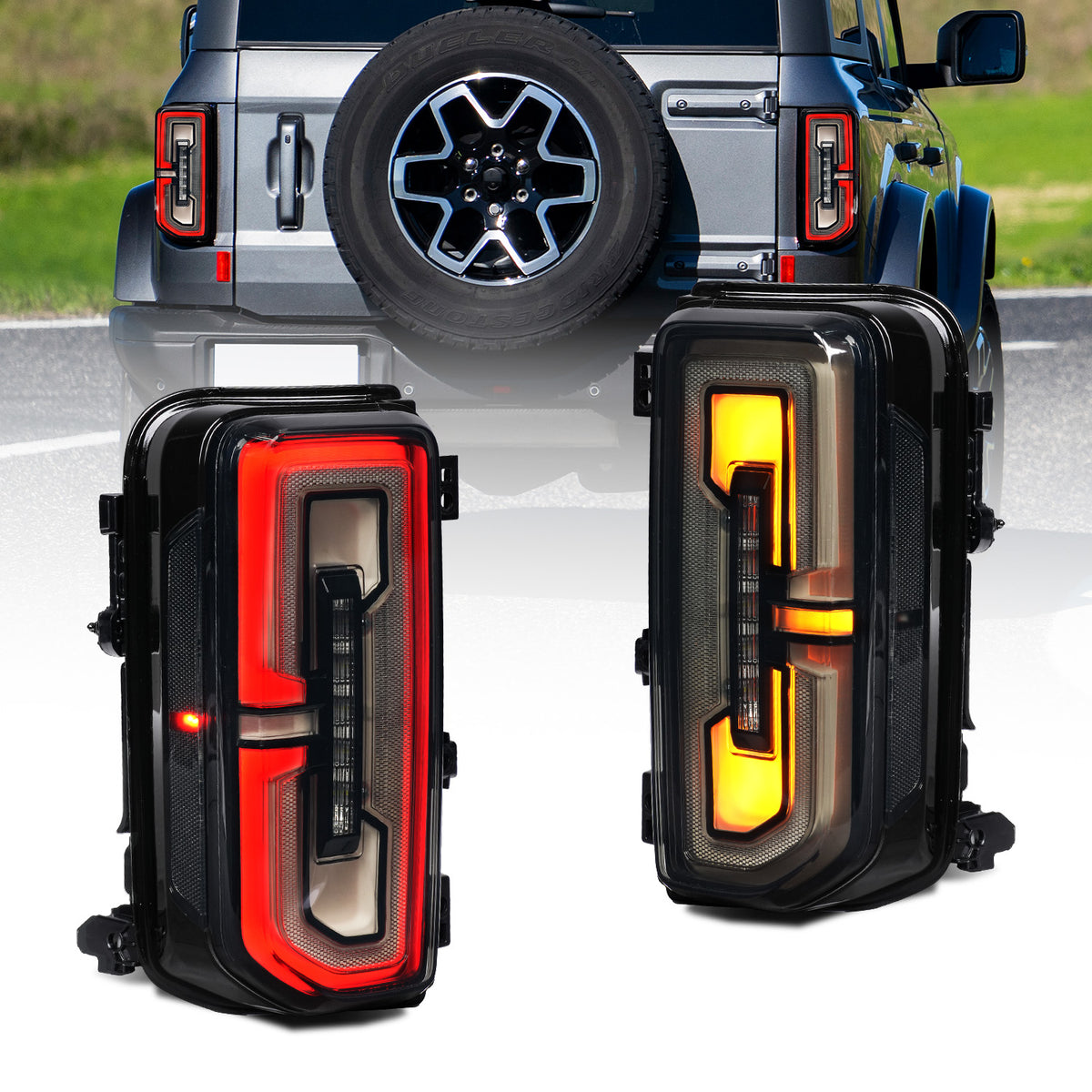 Archaic Full LED Tail Lights for Ford Bronco 2021–2026 | Sequential Turn Signals