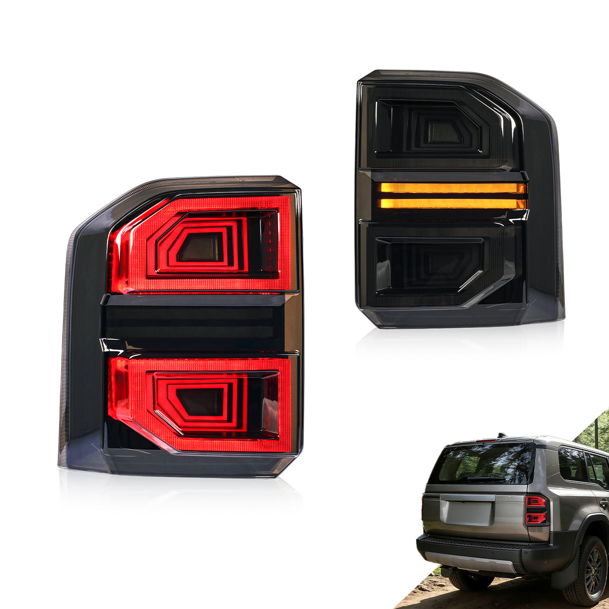 Archaic Smoked LED Tail Lights for Toyota Land Cruiser Prado LC250 2025–Up