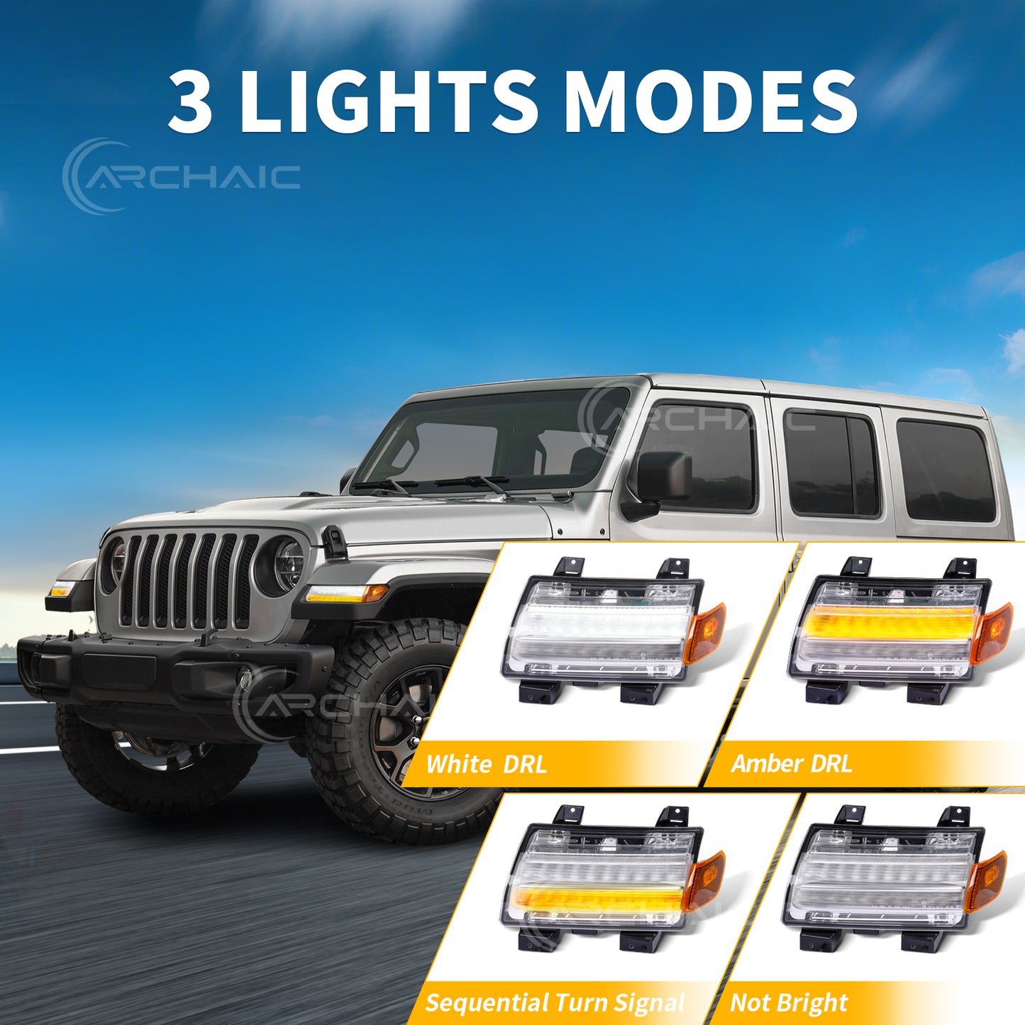 LED Fender Flare Turn Signal Lights for Jeep Wrangler JL Gladiator JT | Sequential Dynamic Amber Marker Lights