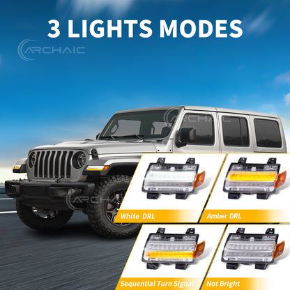 LED Fender Flare Turn Signal Lights for Jeep Wrangler JL Gladiator JT | Sequential Dynamic Amber Marker Lights
