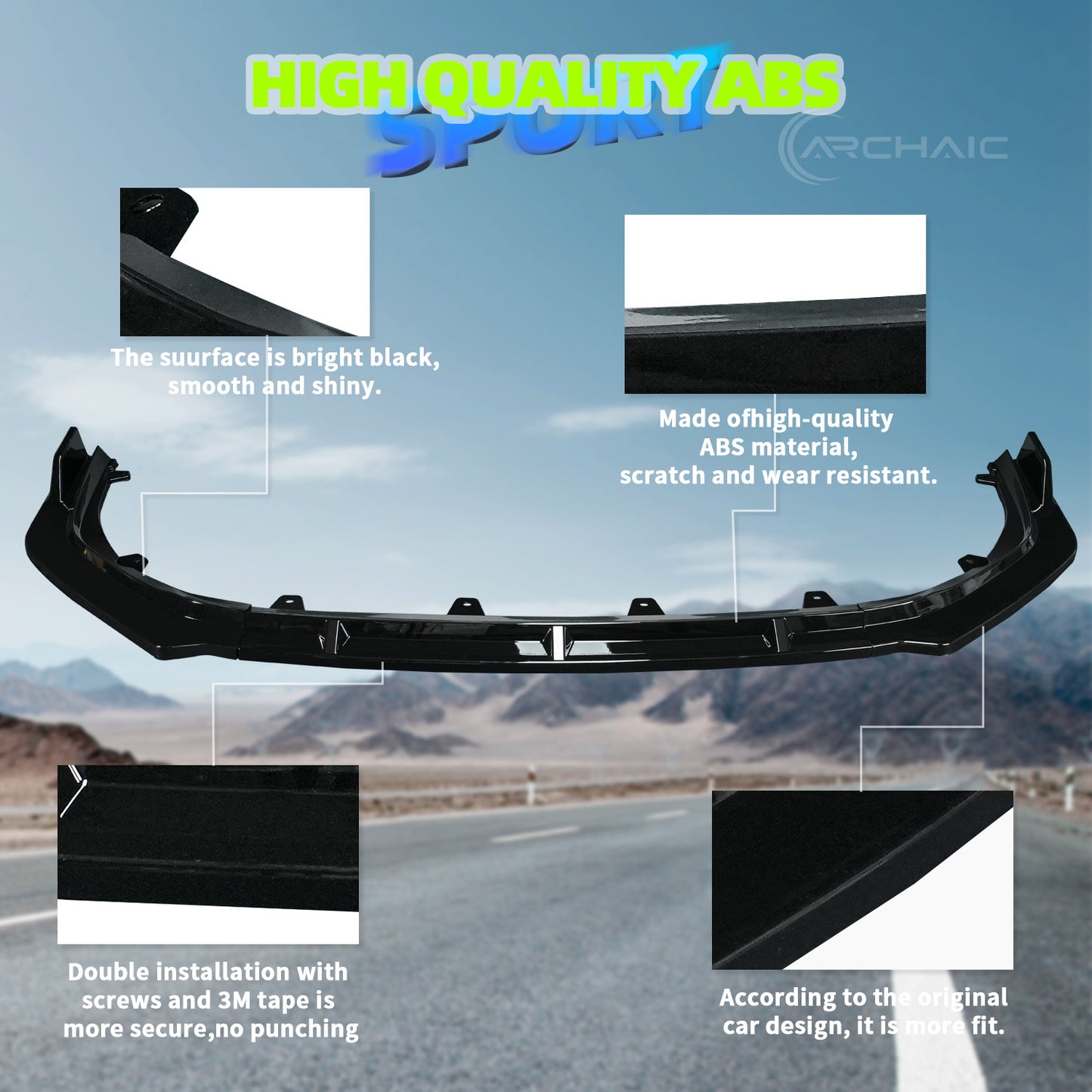 Archaic Front Bumper Lower Lip For Toyota Camry XSE XLE 2024