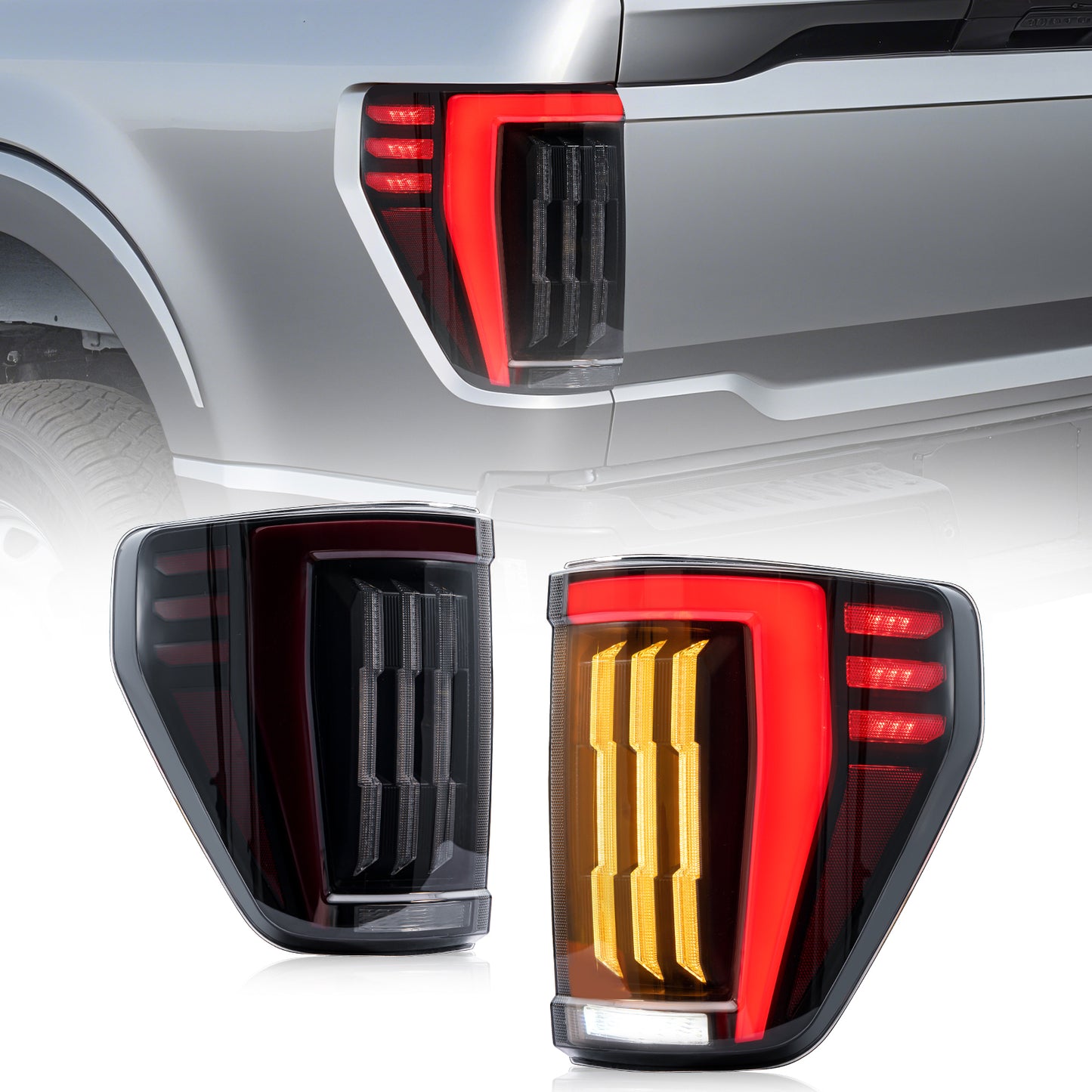 Archaic LED Tail Lights For Ford F-150 F150 XL STX 2021-2023,w Sequential Turn Signal and Startup Animation
