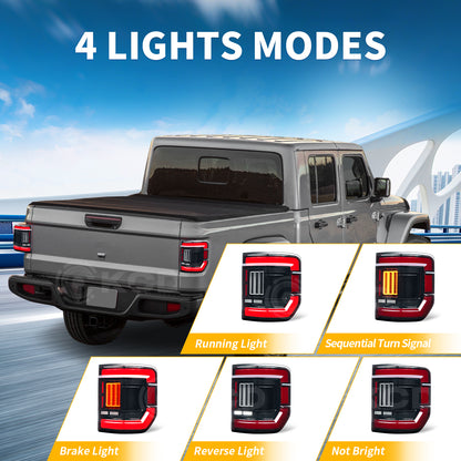 Archaic LED Taillight Assembly For Jeep Gladiator Sport S 2020-2026