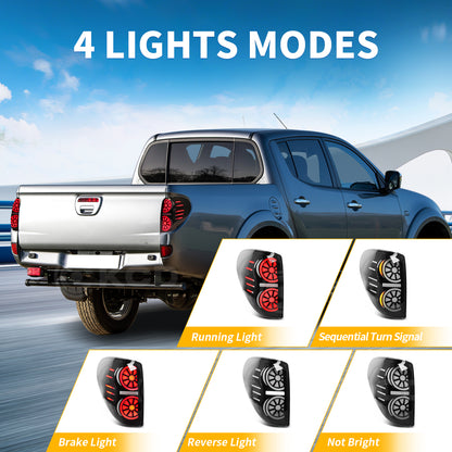 Archiac LED Taillight Assembly For Mitsubishi Triton L200 2005-2014 Sequential Turn Signal