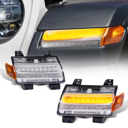 LED Fender Flare Turn Signal Lights for Jeep Wrangler JL Gladiator JT | Sequential Dynamic Amber Marker Lights
