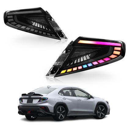 RGB LED Tail Lights Assembly for 2022-2025 Subaru WRX VB, APP Controlled Dynamic Rear Lamps, Plug & Play (Pair)