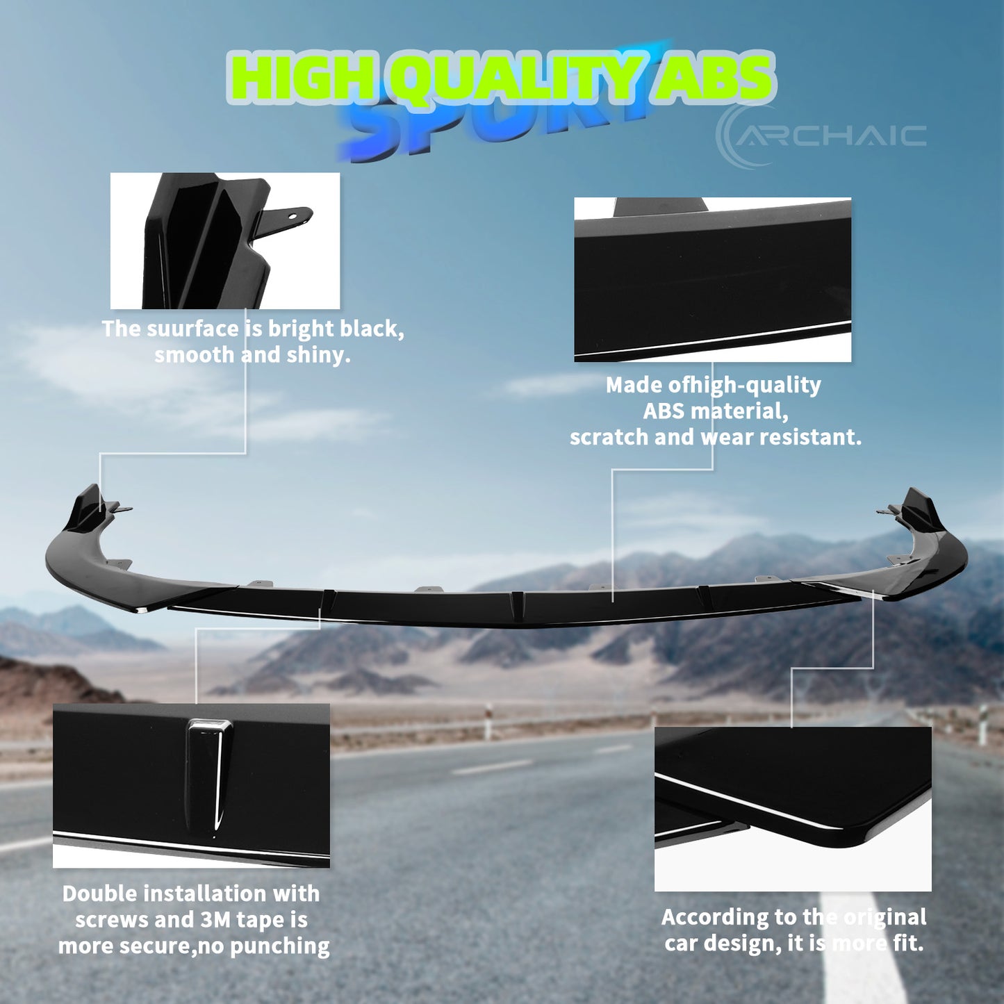 Archaic Front Bumper Lower Lip For Toyota Camry XSE XLE 2022