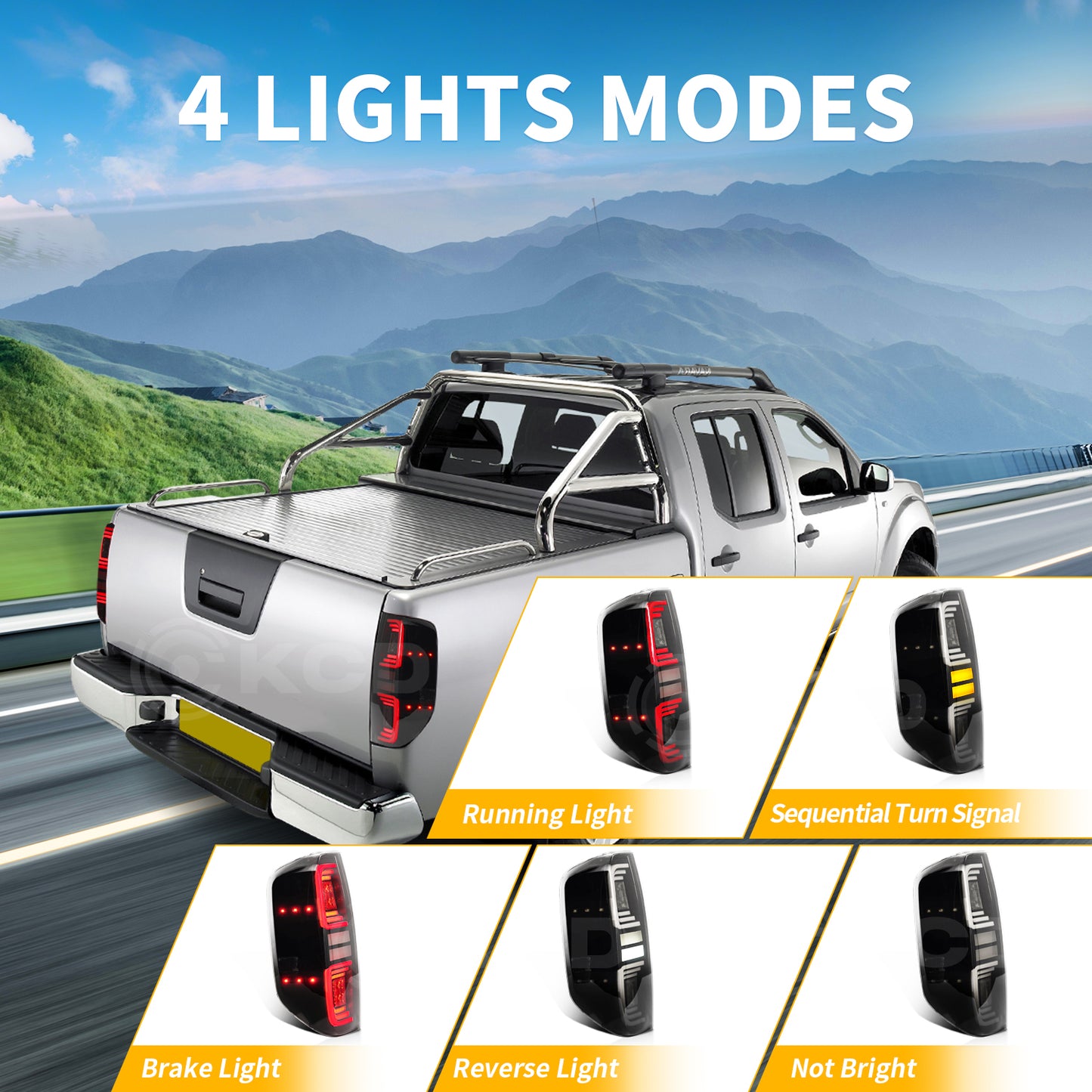 Archaic LED Taillight Assembly For Nissan Navara D40 2005-2014 Sequential Turn Signal