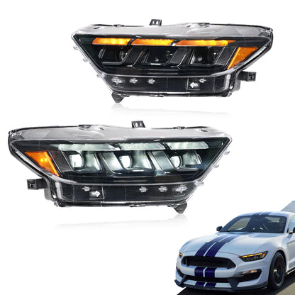 Archaic 6-Lens  LED Headlights for Ford Mustang S550 2015–2017
