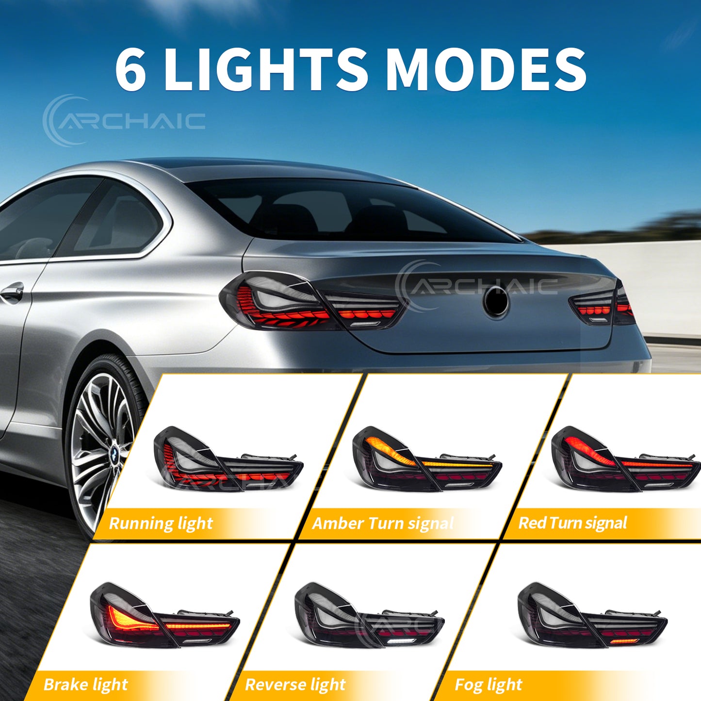 Archaic LED Tail lights for BMW 6 Series F06 F12 F13 M6 640i 650i Alpina B6 2012-2019