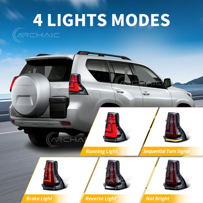 LED Tail Lights Assembly for Lexus GX460 & Toyota Land Cruiser Prado 2010–2023 | Rear Lamp Upgrade