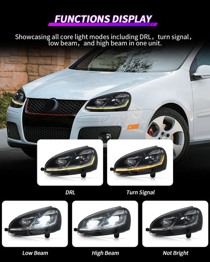 Archaic LED Projector Headlights for Volkswagen Golf MK5 Rabbit 2006–2010