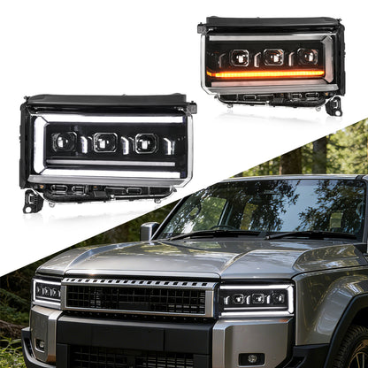 Archaic Flat-Beam RGB Full LED Headlights for Toyota Land Cruiser LC250 2025-up