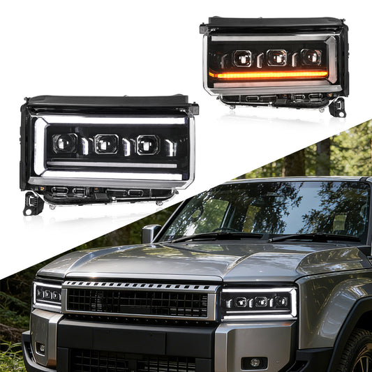 Archaic Flat-Beam RGB Full LED Headlights for Toyota Land Cruiser LC250 2025-up