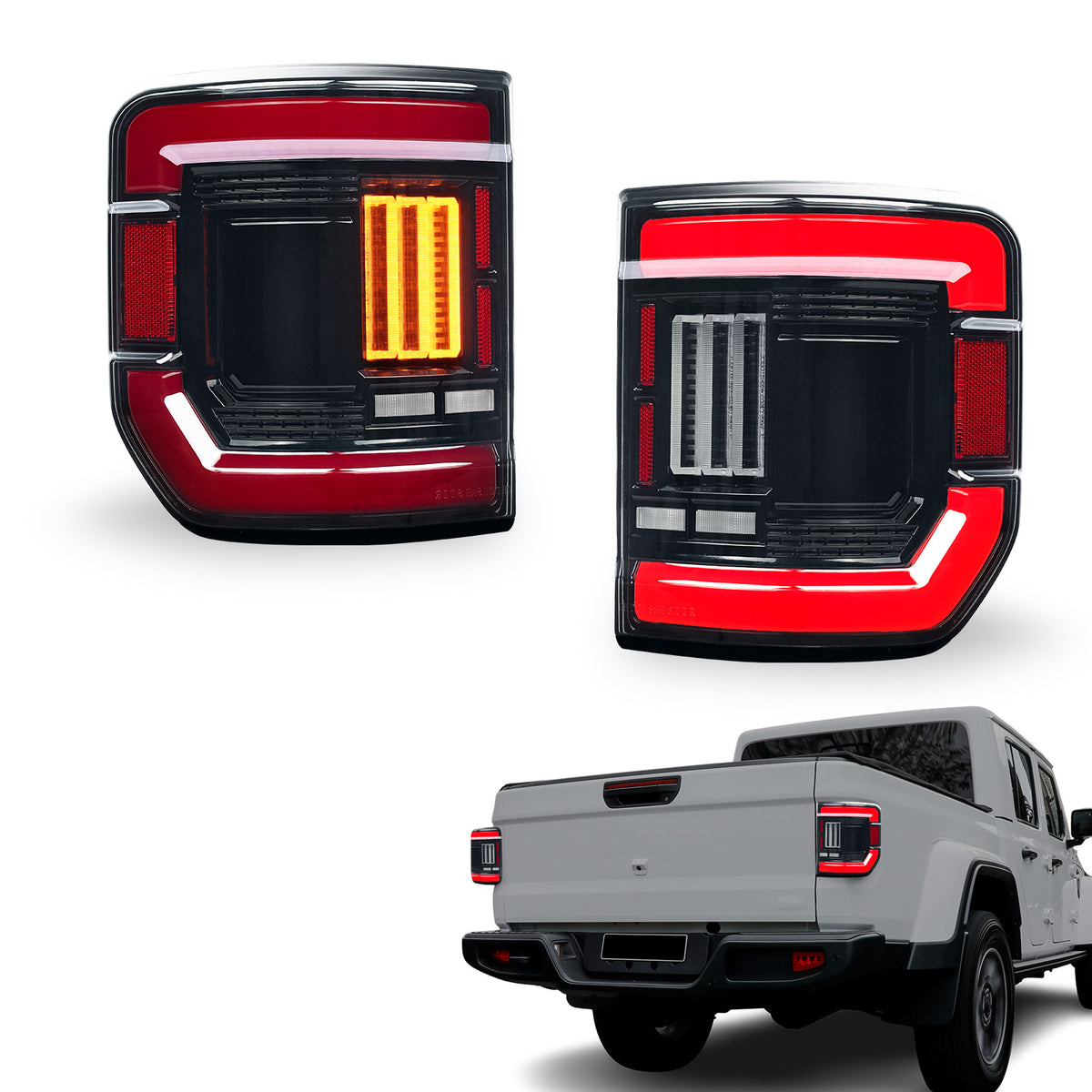 "Bold Rear Signature" Smoked LED Tail Lights for Jeep Gladiator JT 2020–2026