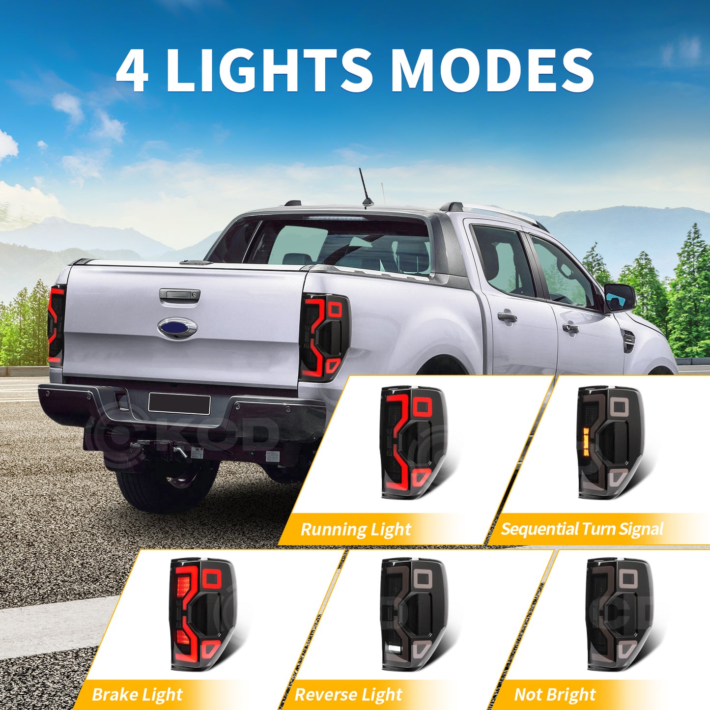 Archaic LED Taillight Assembly For Ford Everest 2012-2020 Sequential Turn Signal