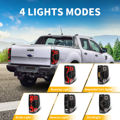 Archaic LED Taillight Assembly For Ford Everest 2012-2020 Sequential Turn Signal