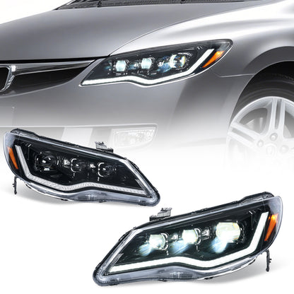 Archaic LED Headlights Assembly For 2006-2011 Honda Civic FD1 FD2 FD3 Sedan Type R | JDM Spec ONLY (NOT For USDM FA1/FA5 Models)