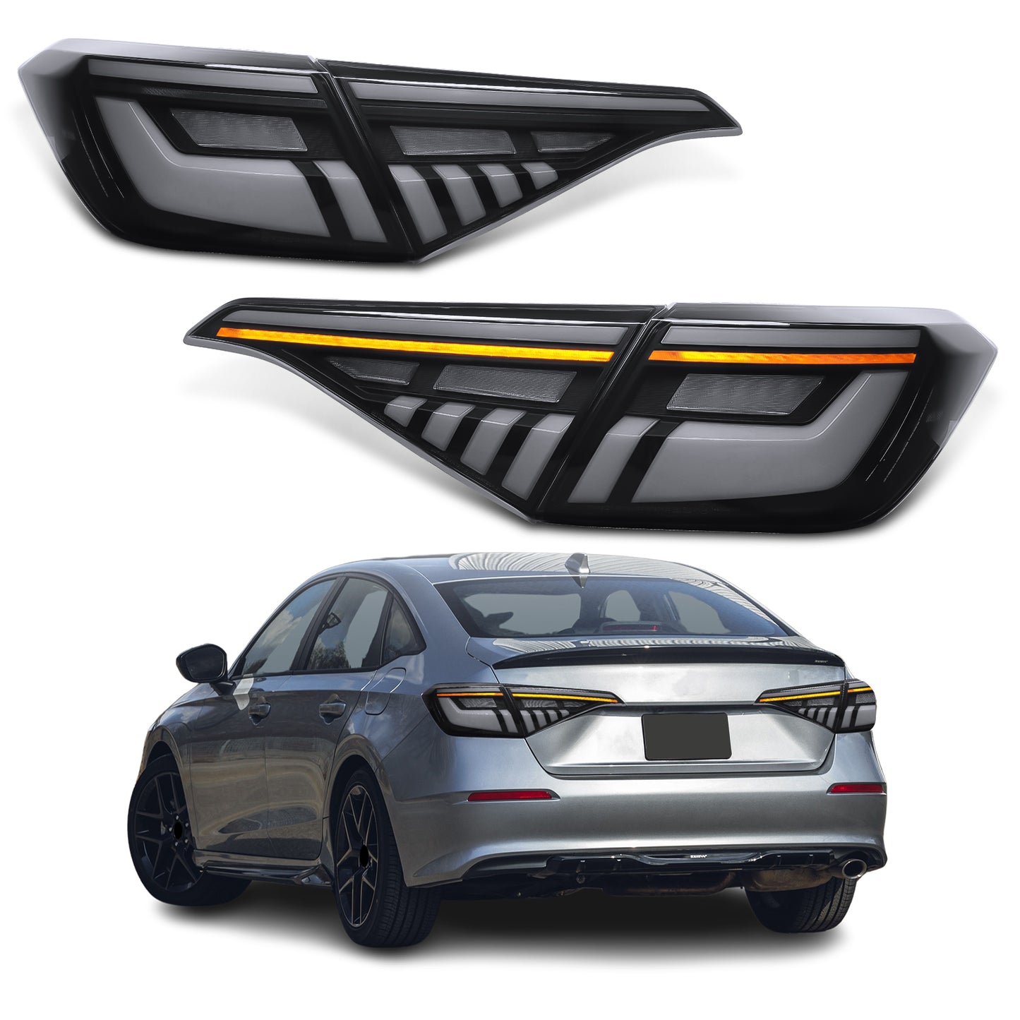 Archaic LED Tail Lights Assembly For 2022-2025 11th Gen Honda Civic 4-Door Sedan (Will NOT Fit Hatchback / Type-R FL5)